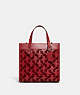 COACH®,FIELD TOTE 22 WITH HORSE AND CARRIAGE,Smooth Leather,Medium,Pewter/1941 Red,Front View