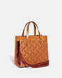COACH®,FIELD TOTE 22 WITH HORSE AND CARRIAGE,Smooth Leather,Medium,Pewter/Butterscotch,Angle View