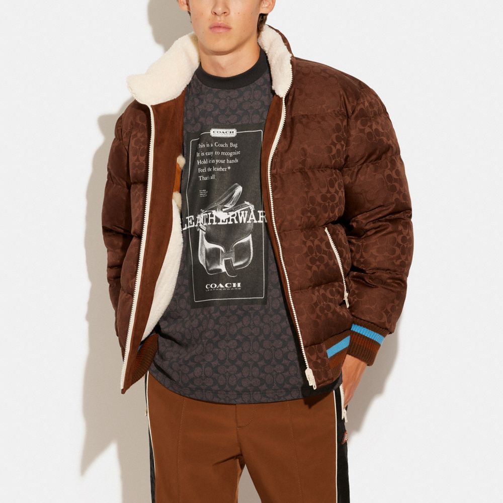 COACH®  Signature Hooded Puffer Jacket