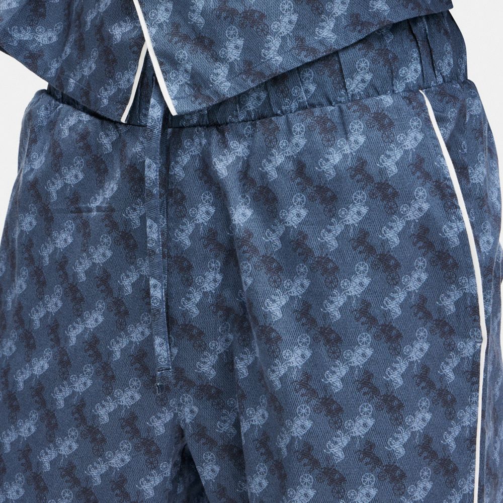 COACH®,Pajama Bottoms,Cotton,Straight,Piping,Drawstring,Logo,Casual,Navy,Scale View