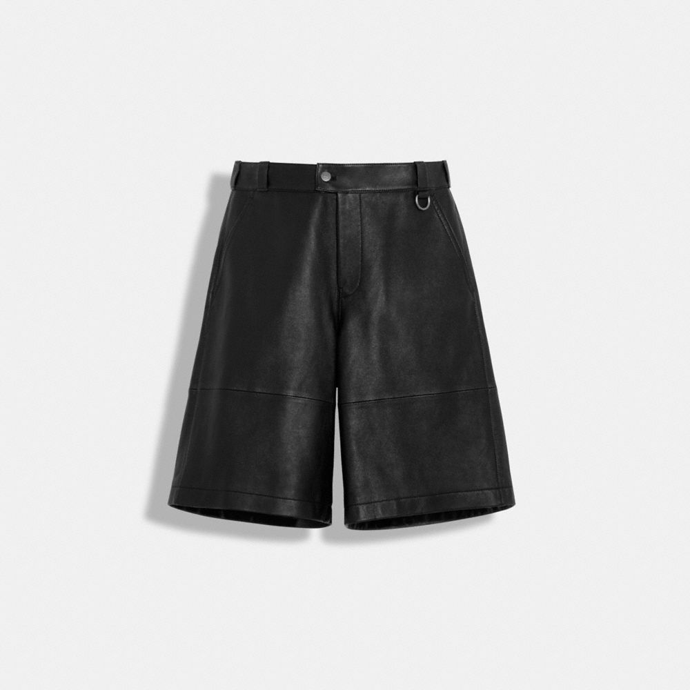 COACH®,Leather Shorts,,Front View