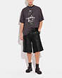COACH®,LEATHER SHORTS,Leather,Solid Black,Scale View