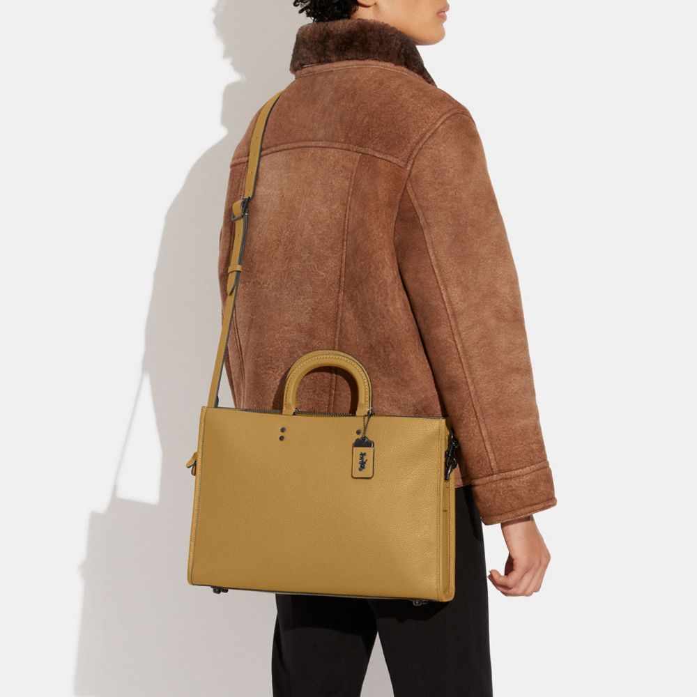 COACH®,Rogue Brief In Regenerative Leather,Leather,Briefcase,Logo,Metal,Work,,Detail View