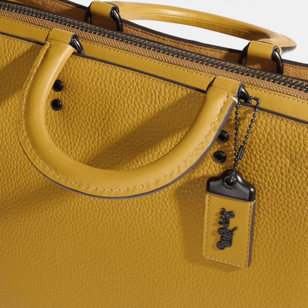 COACH®,Rogue Brief In Regenerative Leather,Leather,Briefcase,Logo,Metal,Work,,Closer View