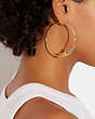 COACH®,LOGO VARSITY HOOP EARRINGS,Metal,Gold/Multi,Detail View