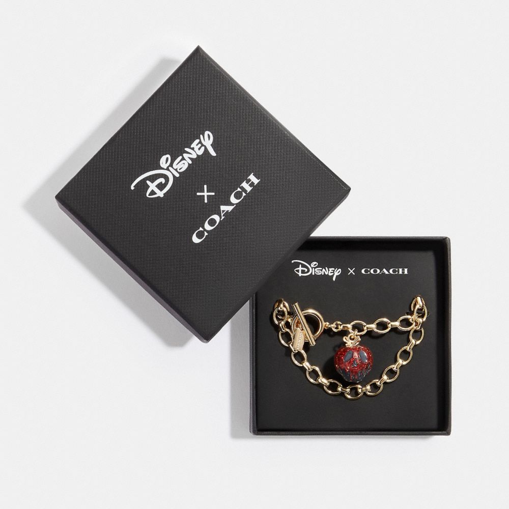 COACH®,DISNEY X COACH POISON APPLE BRACELET,Gold/Red,Front View