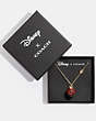 COACH®,DISNEY X COACH POISON APPLE NECKLACE,Brass,Gold/Red,Front View