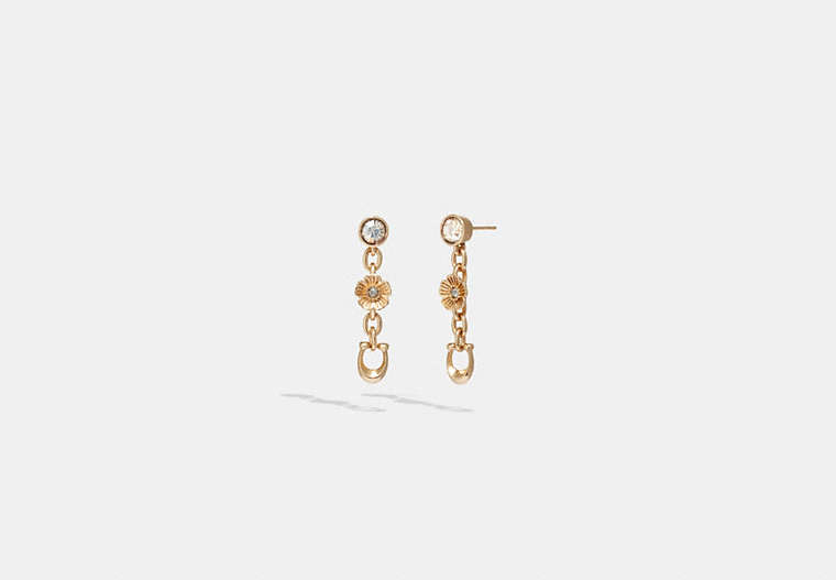 Signature And Stone Linear Earrings