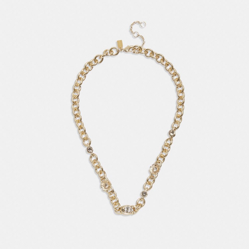 Signature And Stone Chain Necklace