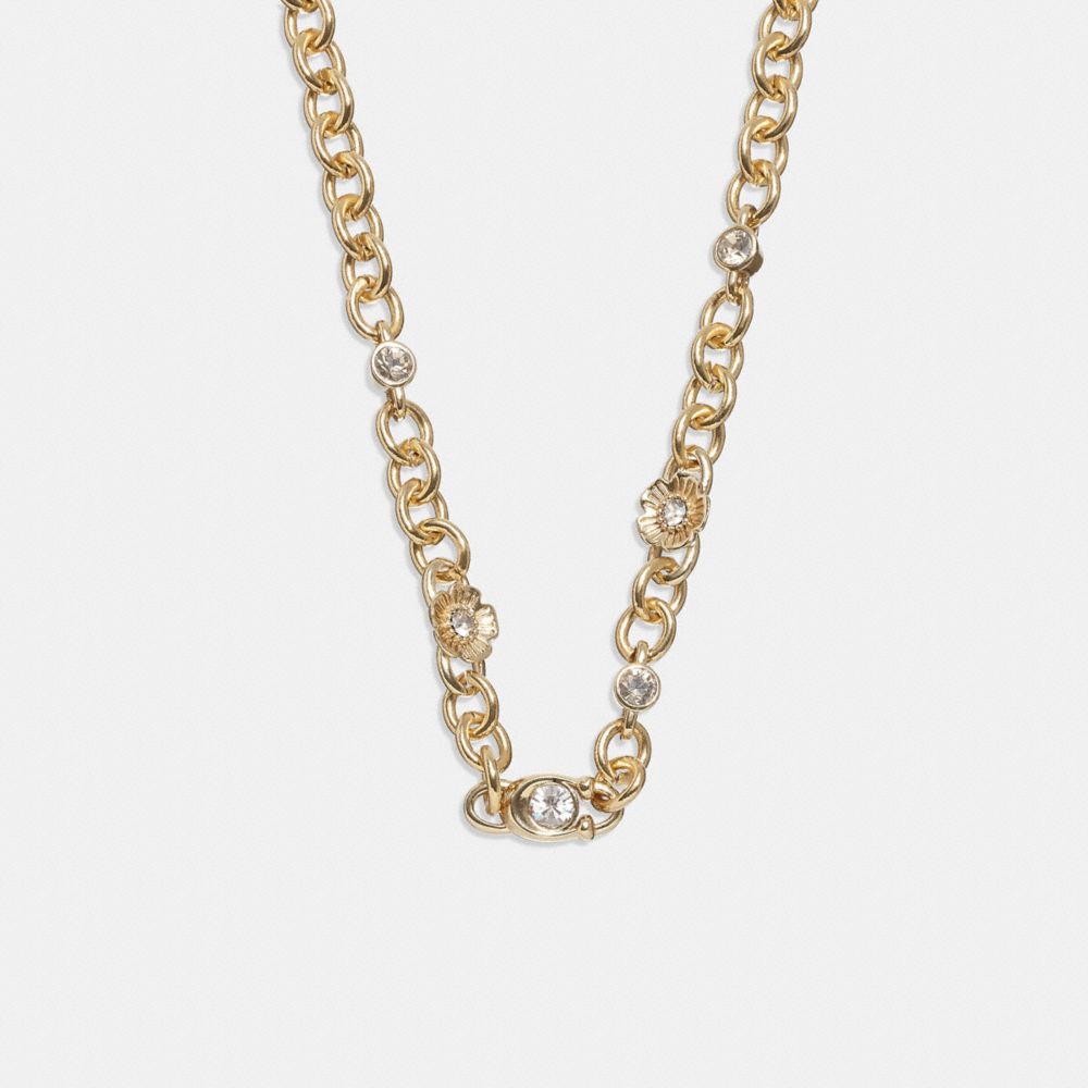 Signature And Stone Chain Necklace