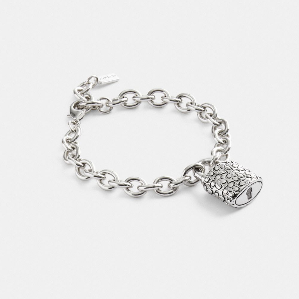 COACH®: Quilted Padlock Chain Bracelet