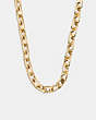 COACH®,CHUNKY SIGNATURE CHAIN LINK NECKLACE,Brass,Gold/Green,Inside View,Top View