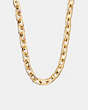 COACH®,CHUNKY SIGNATURE CHAIN LINK NECKLACE,Brass,Gold/Pink,Inside View,Top View