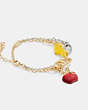 COACH®,NYC CHARM BRACELET,Brass,Gold/Multi,Front View