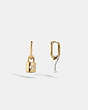 COACH®,SIGNATURE PADLOCK AND KEY MISMATCH EARRINGS,Gold/Silver,Front View