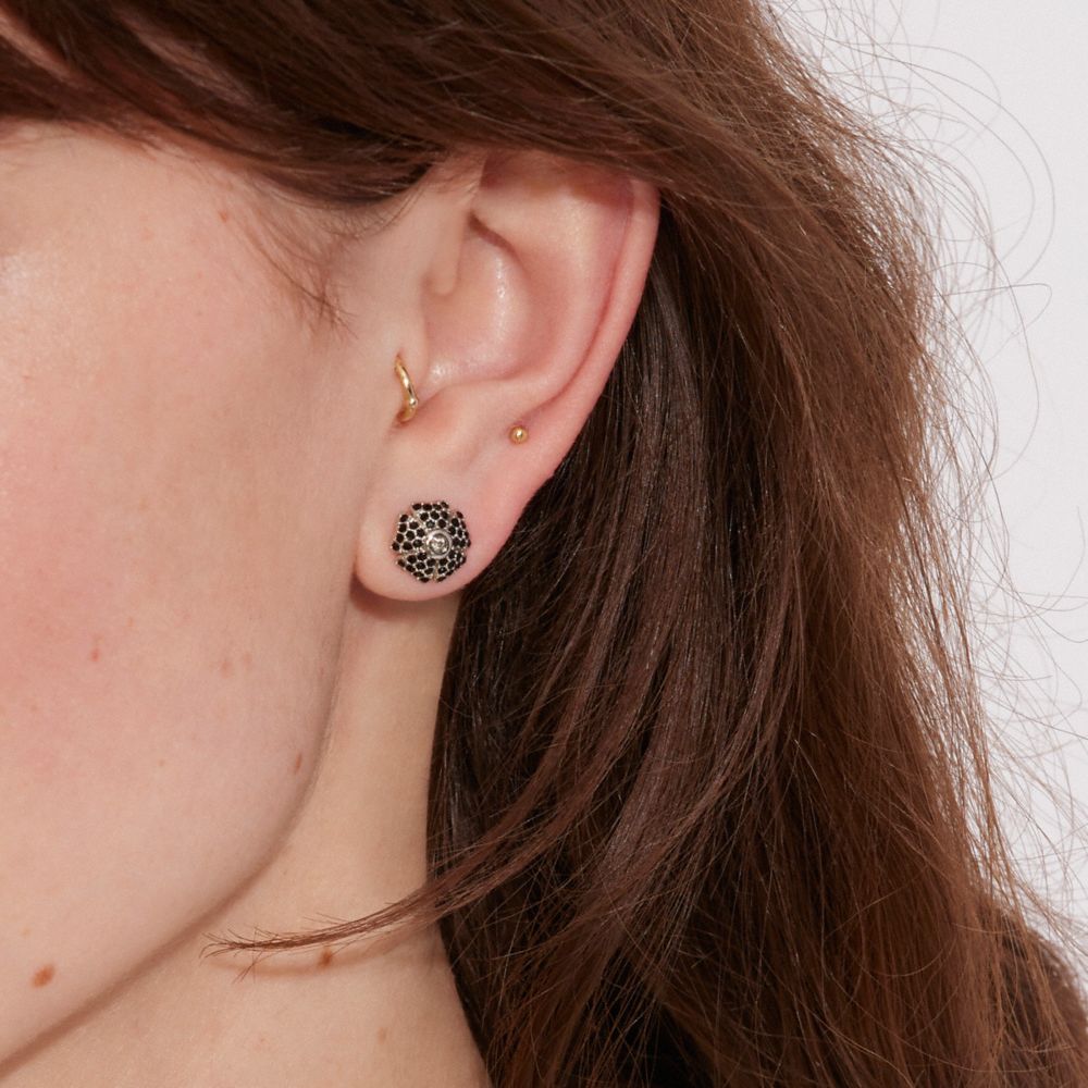 Black Daisy Stud Earrings (Hypoallergenic)