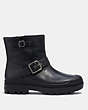 COACH®,TROOPER MOTO BOOT,Leather,Black,Angle View