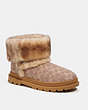 COACH®,BOOT IN SIGNATURE SHEARLING,Tan,Front View