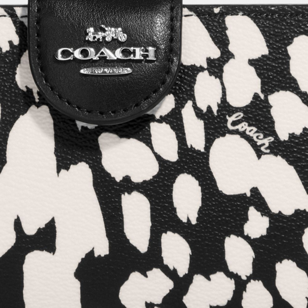 COACH®,Medium Corner Zip Wallet With Spotted Animal Print,,Detail View