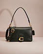 COACH®,RESTORED SOFT TABBY SHOULDER BAG,Smooth Leather,Medium,Brass/Amazon Green,Front View