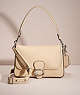 COACH®,RESTORED SOFT TABBY SHOULDER BAG,Smooth Leather,Medium,Silver/Ivory,Front View