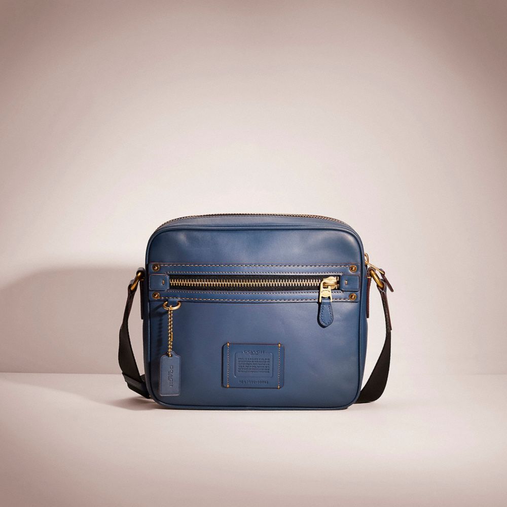 COACH®,RESTORED DYLAN 27,Smooth Leather,Large,Brass/Denim,Front View