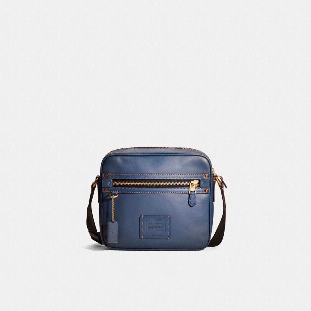 COACH®,RESTORED DYLAN 27,Smooth Leather,Large,Brass/Denim,Front View