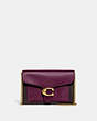 COACH®,TABBY CHAIN CLUTCH,Leather,Mini,Brass/Deep Berry,Front View