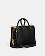 COACH®,ROGUE BAG IN REGENERATIVE LEATHER,Smooth Leather,Large,Brass/Black,Angle View