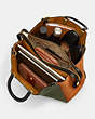 COACH®,ROGUE 39 IN REGENERATIVE LEATHER,Leather,X-Large,Brass/Army Green Multi,Inside View, Top View
