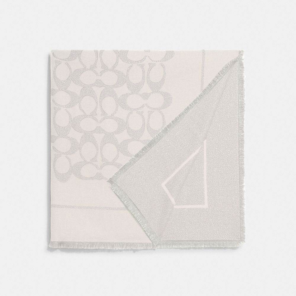 COACH®,SIGNATURE SHAWL,Chalk,Front View