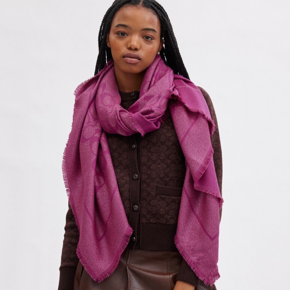 GG jacquard silk wool shawl