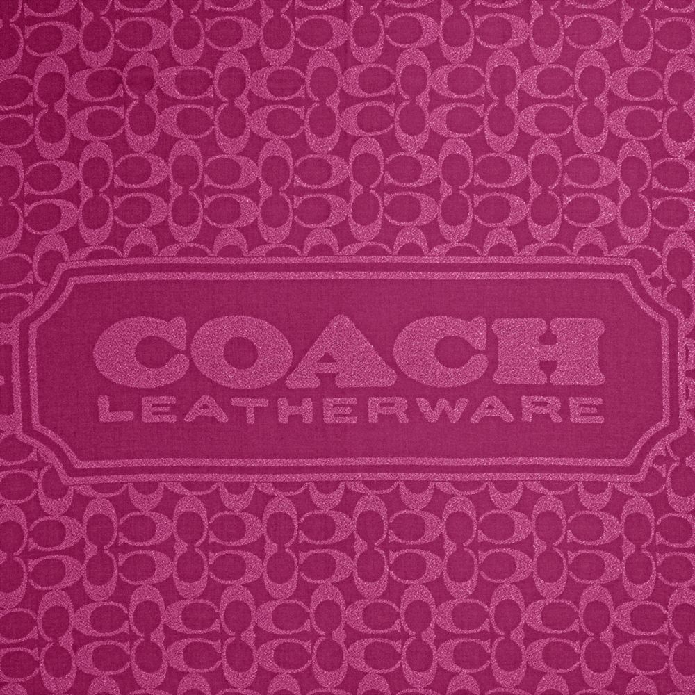 COACH®,CHÂLE SIGNATURE,laine,Prune profond,Closer View