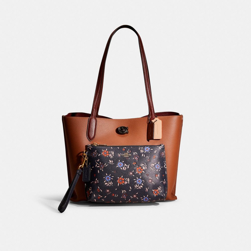 Willow tote in colorblock with signature canvas interior sale