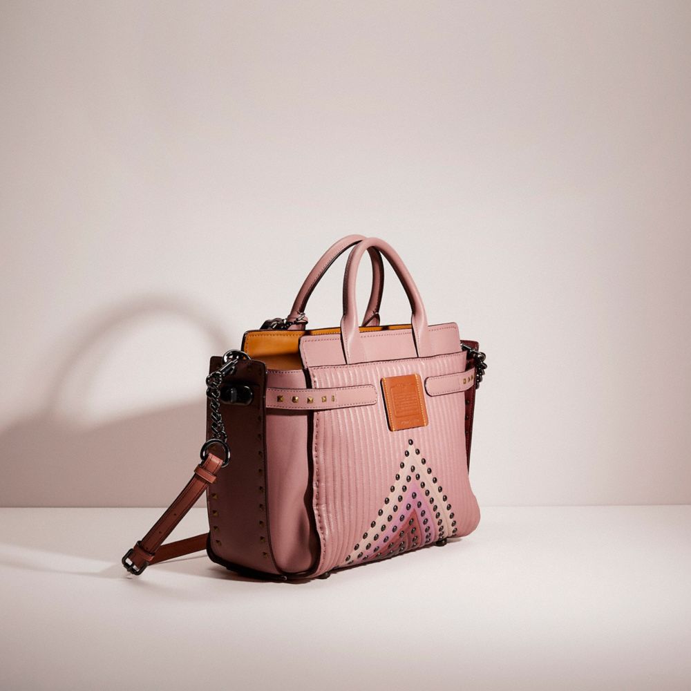 Upcrafted Coach Double Swagger With Colorblock Quilting And Rivets
