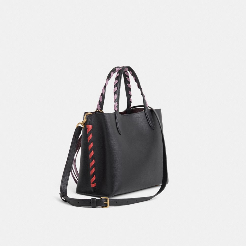 COACH®,Upcrafted Willow Tote 24,Black,Angle View