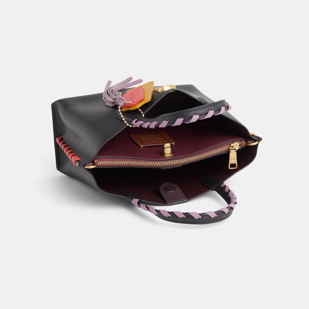 COACH®,Upcrafted Willow Tote 24,Black,Inside View,Top View