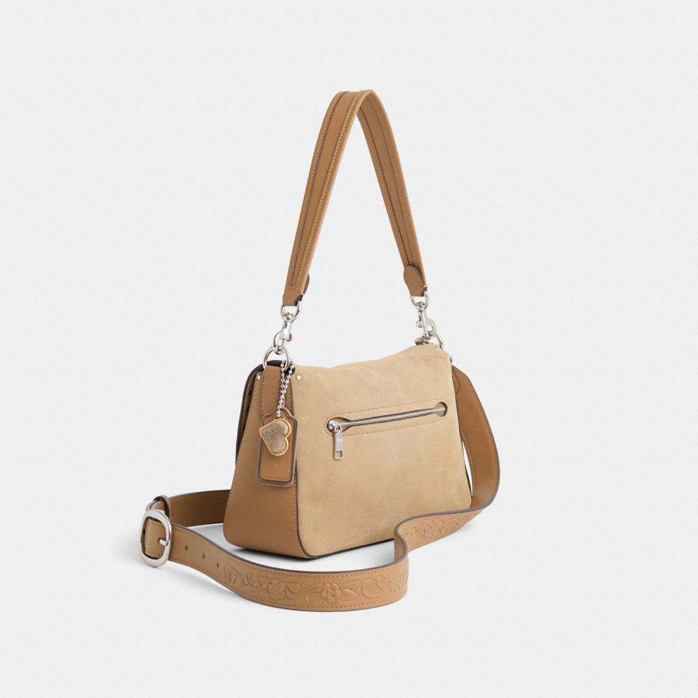 COACH®,Upcrafted Soft Tabby Shoulder Bag,Beige,Angle View
