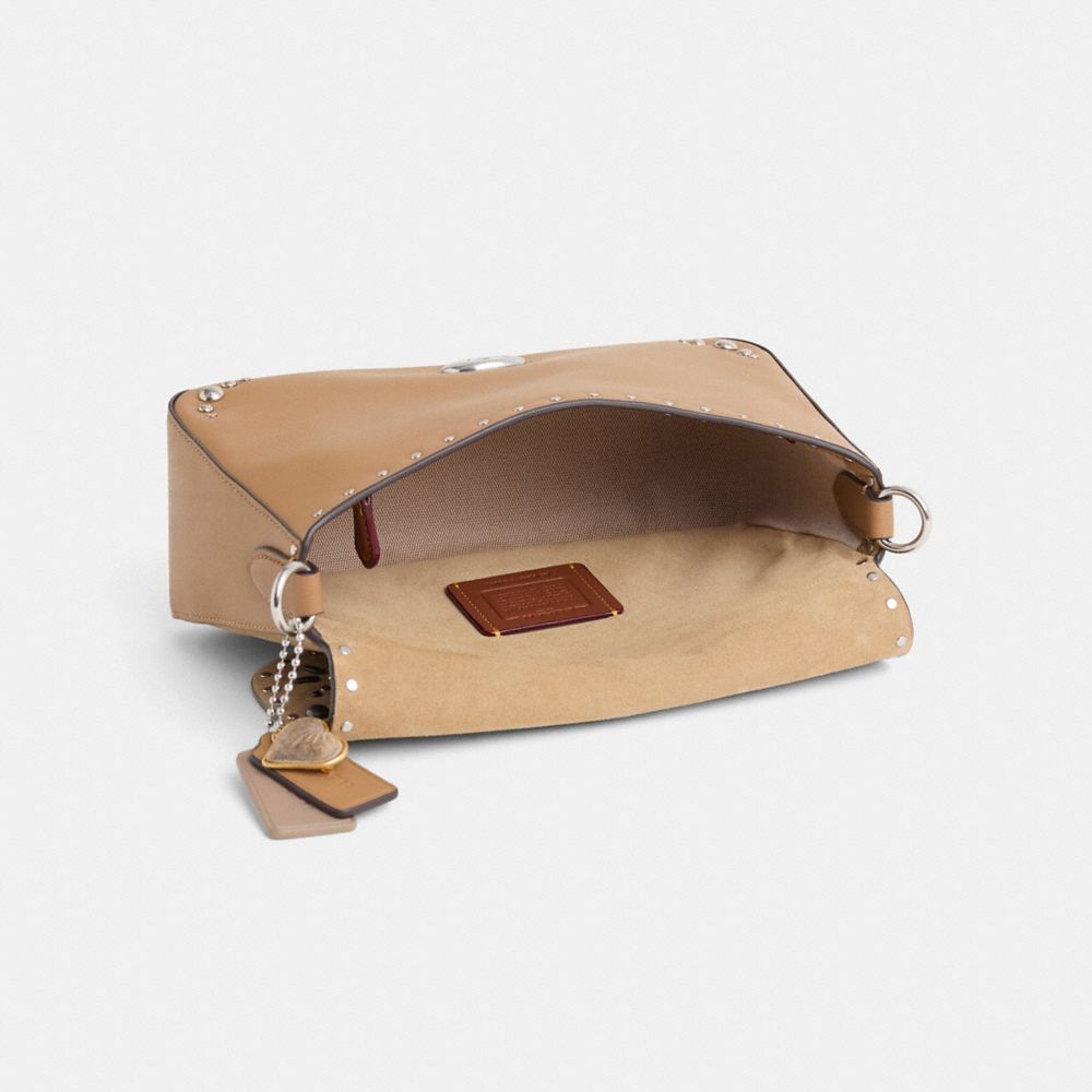 COACH®,Upcrafted Soft Tabby Shoulder Bag,Beige,Inside View,Top View