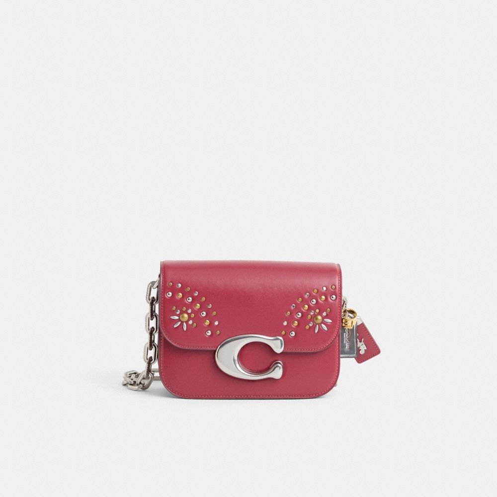 Coach Upcrafted Idol Bag In Silver/enamel Red
