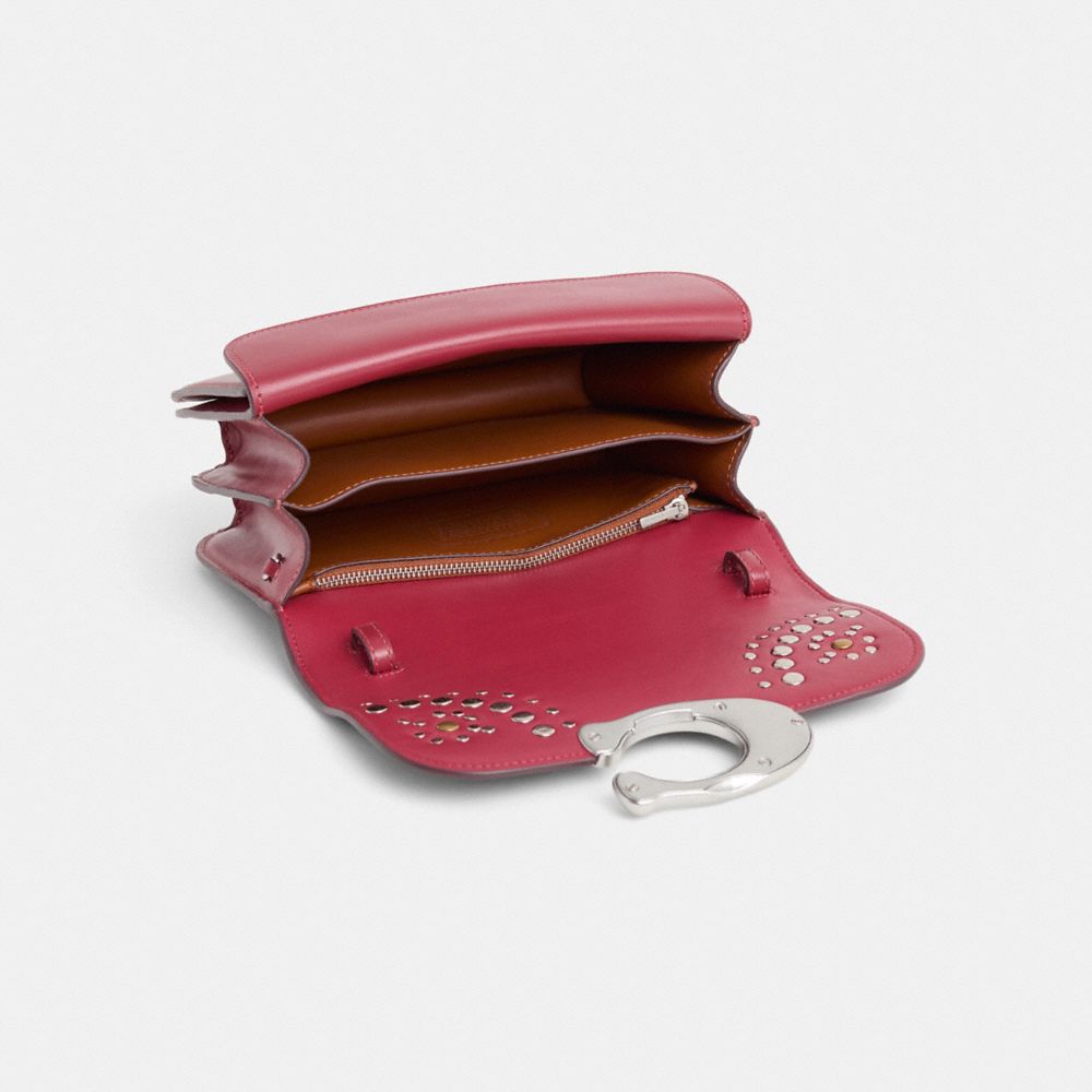 Coach Upcrafted Idol Bag In Silver/enamel Red