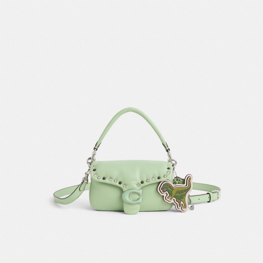 Coach Upcrafted Pillow Tabby Shoulder Bag 18 In Silver/pale Pistachio