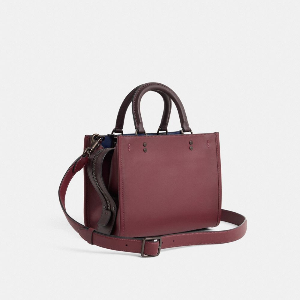 COACH®,Upcrafted Rogue 25 With Varsity Patches,Maroon,Angle View