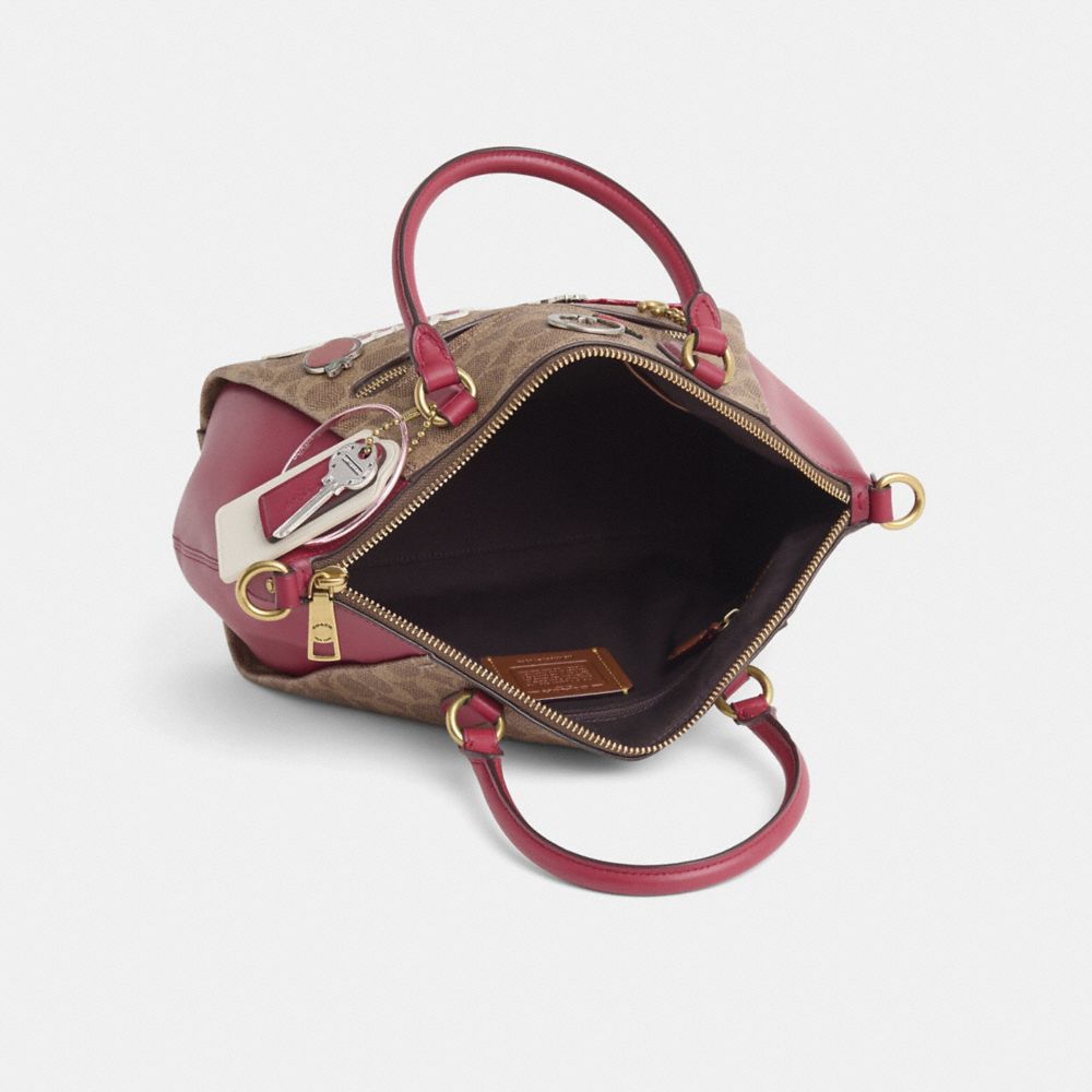 COACH®,Upcrafted Elise Satchel,Brown,Inside View,Top View
