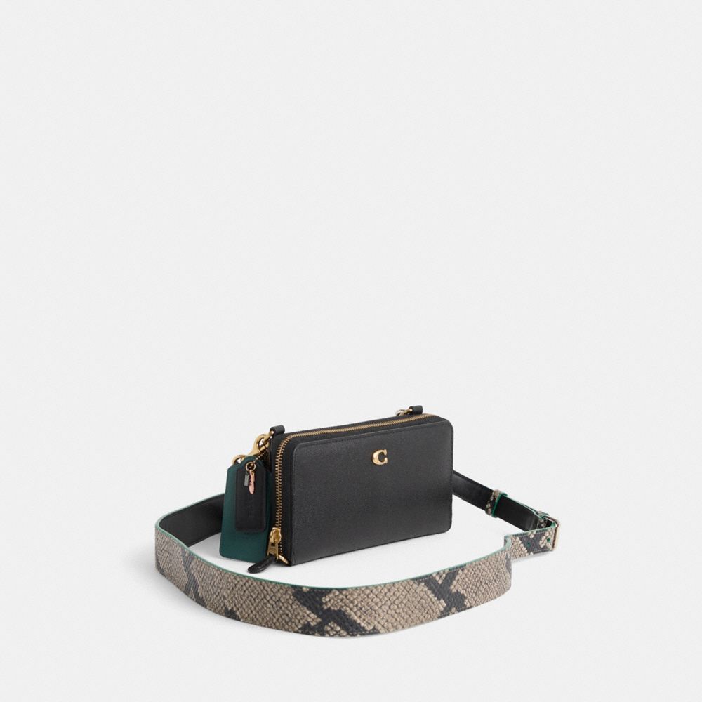 COACH®,Upcrafted Double Up Crossbody Creation,Turquoise,Angle View