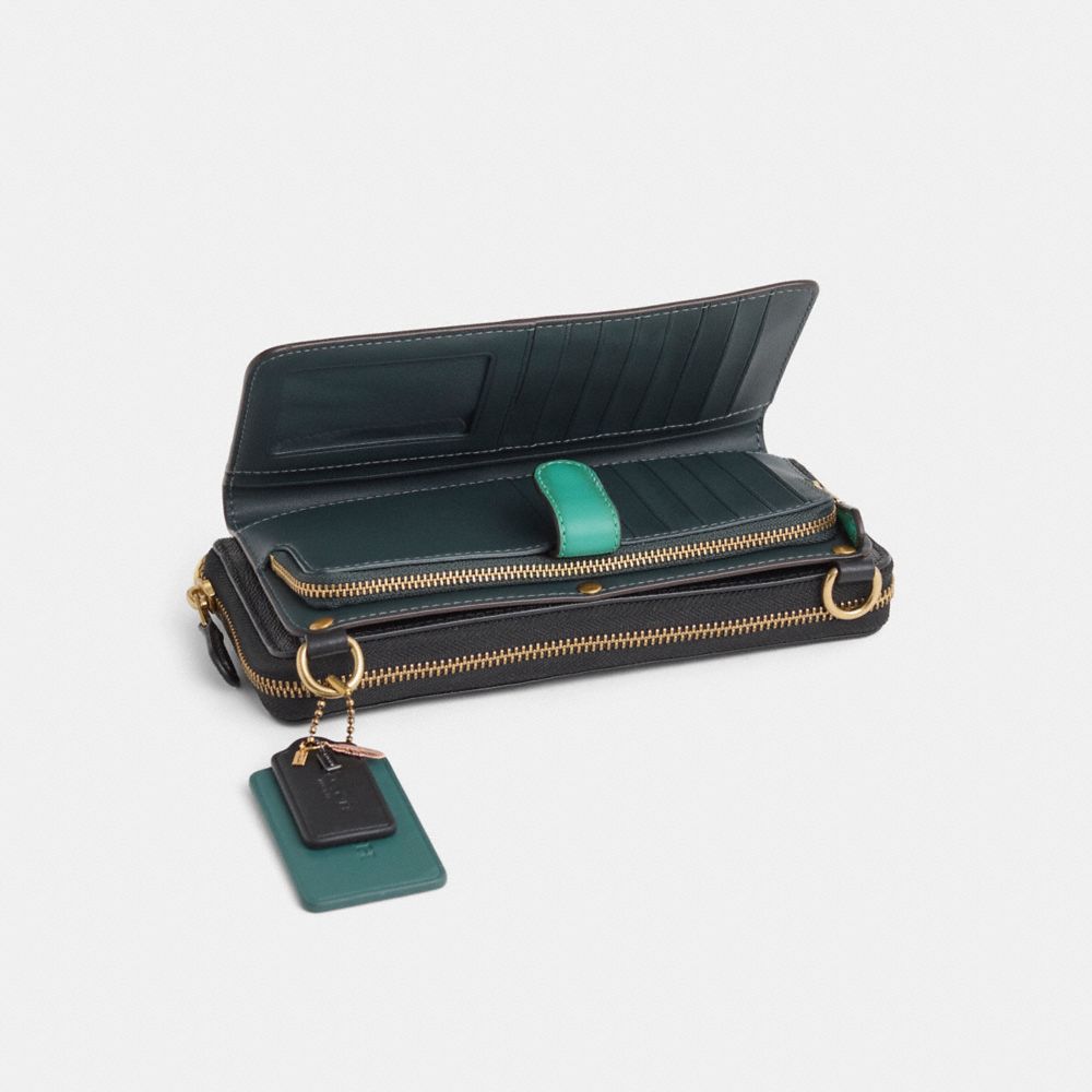 COACH®,Upcrafted Double Up Crossbody Creation,Turquoise,Inside View,Top View