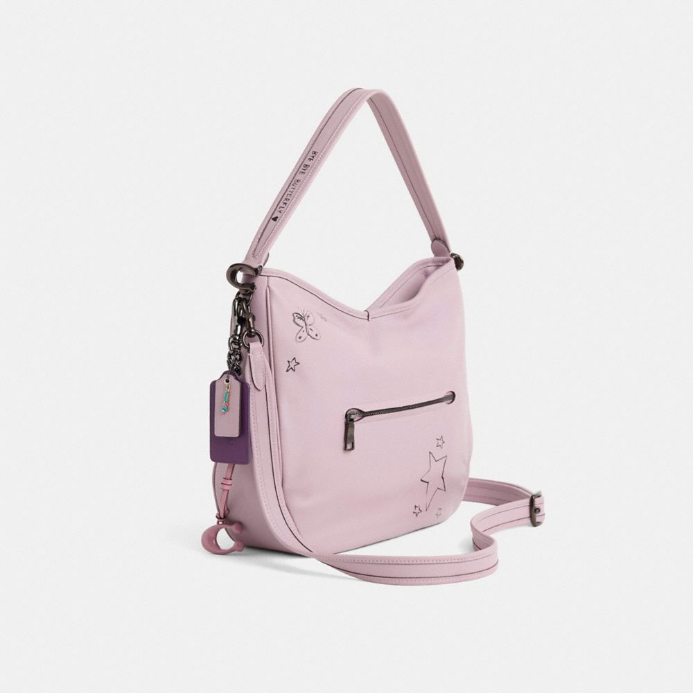 COACH®,Upcrafted Soft Tabby Hobo,,Angle View