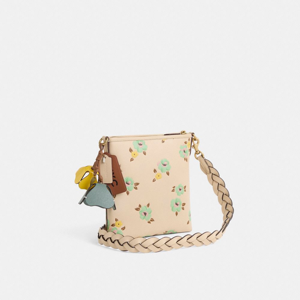 COACH®,Upcrafted Kitt Messenger Crossbody With Floral Print,,Angle View