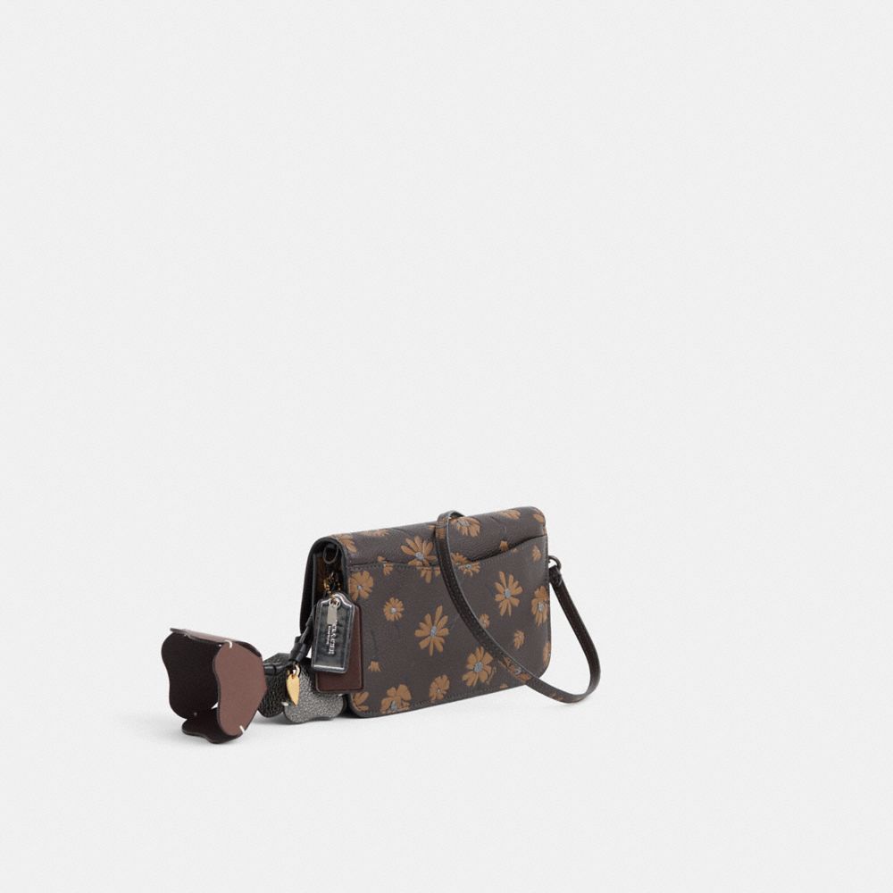 COACH®,Upcrafted Hayden Crossbody,Leather,Crossbody,Plastic,Metal,Glitter,Logo,Vegan,Casual,Brown,Angle View