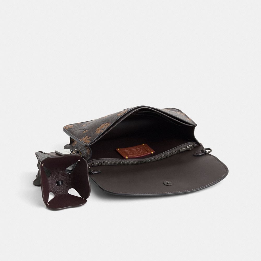 COACH®,Upcrafted Hayden Crossbody,Leather,Crossbody,Plastic,Metal,Glitter,Logo,Vegan,Casual,Brown,Inside View,Top View